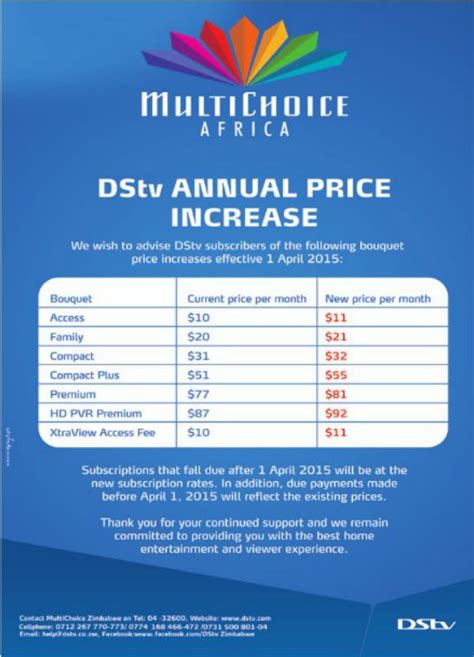 dstv packages namibia prices 2022